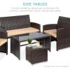 imageBest Choice Products Set of 2 Wicker Ottomans Multipurpose Outdoor Furniture for Patio Backyard Additional Seating Footrest Side Table wStorage Removable Cushions  BrownBeigeBrownBeige
