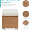 imageBest Choice Products Set of 2 Wicker Ottomans Multipurpose Outdoor Furniture for Patio Backyard Additional Seating Footrest Side Table wStorage Removable Cushions  BrownBeigeNaturalIvory