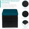 imageBest Choice Products Set of 2 Wicker Ottomans Multipurpose Outdoor Furniture for Patio Backyard Additional Seating Footrest Side Table wStorage Removable Cushions  BrownBeigePeacock BlueBlack