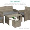 imageBest Choice Products Set of 2 Wicker Ottomans Multipurpose Outdoor Furniture for Patio Backyard Additional Seating Footrest Side Table wStorage Removable Cushions  BrownBeigeCement GrayTaupe