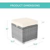 imageBest Choice Products Set of 2 Wicker Ottomans Multipurpose Outdoor Furniture for Patio Backyard Additional Seating Footrest Side Table wStorage Removable Cushions  BrownBeigeCreamGray