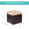imageBest Choice Products Set of 2 Wicker Ottomans Multipurpose Outdoor Furniture for Patio Backyard Additional Seating Footrest Side Table wStorage Removable Cushions  BrownBeigeBrownBeige