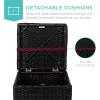 imageBest Choice Products Set of 2 Wicker Ottomans Multipurpose Outdoor Furniture for Patio Backyard Additional Seating Footrest Side Table wStorage Removable Cushions  BrownBeigeDeep BurgundyBlack