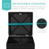 imageBest Choice Products Set of 2 Wicker Ottomans Multipurpose Outdoor Furniture for Patio Backyard Additional Seating Footrest Side Table wStorage Removable Cushions  BrownBeigeBlackTeal