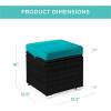 imageBest Choice Products Set of 2 Wicker Ottomans Multipurpose Outdoor Furniture for Patio Backyard Additional Seating Footrest Side Table wStorage Removable Cushions  BrownBeigeBlackTeal