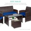imageBest Choice Products Set of 2 Wicker Ottomans Multipurpose Outdoor Furniture for Patio Backyard Additional Seating Footrest Side Table wStorage Removable Cushions  BrownBeigeNavyBrown