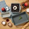 imageBest Choice Products Set of 3 Large Serving Trays Party Platters and Ceramic NonStick Bakeware For Appetizers Charcuterie Snack Dessert Casserole Sour Dough Bread Loaf  Cornflower BlueFrench Gray