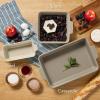 imageBest Choice Products Set of 3 Large Serving Trays Party Platters and Ceramic NonStick Bakeware For Appetizers Charcuterie Snack Dessert Casserole Sour Dough Bread Loaf  Cornflower BlueMushroom Beige
