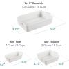 imageBest Choice Products Set of 3 Large Serving Trays Party Platters and Ceramic NonStick Bakeware For Appetizers Charcuterie Snack Dessert Casserole Sour Dough Bread Loaf  Cornflower BlueVanilla Buttercream