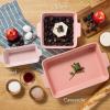 imageBest Choice Products Set of 3 Large Serving Trays Party Platters and Ceramic NonStick Bakeware For Appetizers Charcuterie Snack Dessert Casserole Sour Dough Bread Loaf  Cornflower BluePink Champagne