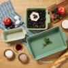 imageBest Choice Products Set of 3 Large Serving Trays Party Platters and Ceramic NonStick Bakeware For Appetizers Charcuterie Snack Dessert Casserole Sour Dough Bread Loaf  Cornflower BlueSage Green