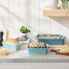imageBest Choice Products Set of 3 Large Serving Trays Party Platters and Ceramic NonStick Bakeware For Appetizers Charcuterie Snack Dessert Casserole Sour Dough Bread Loaf  Cornflower BlueSage Green