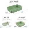 imageBest Choice Products Set of 3 Large Serving Trays Party Platters and Ceramic NonStick Bakeware For Appetizers Charcuterie Snack Dessert Casserole Sour Dough Bread Loaf  Cornflower BlueSage Green