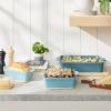 imageBest Choice Products Set of 3 Large Serving Trays Party Platters and Ceramic NonStick Bakeware For Appetizers Charcuterie Snack Dessert Casserole Sour Dough Bread Loaf  Cornflower BlueCornflower Blue