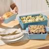 imageBest Choice Products Set of 3 Large Serving Trays Party Platters and Ceramic NonStick Bakeware For Appetizers Charcuterie Snack Dessert Casserole Sour Dough Bread Loaf  Cornflower BlueCornflower Blue