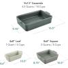 imageBest Choice Products Set of 3 Large Serving Trays Party Platters and Ceramic NonStick Bakeware For Appetizers Charcuterie Snack Dessert Casserole Sour Dough Bread Loaf  Cornflower BlueFrench Gray