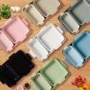imageBest Choice Products Set of 3 Large Serving Trays Party Platters and Ceramic NonStick Bakeware For Appetizers Charcuterie Snack Dessert Casserole Sour Dough Bread Loaf  Cornflower BlueSage Green
