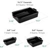 imageBest Choice Products Set of 3 Large Serving Trays Party Platters and Ceramic NonStick Bakeware For Appetizers Charcuterie Snack Dessert Casserole Sour Dough Bread Loaf  Cornflower BlueBlack Licorice