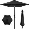 imageBest Choice Products 10ft Market Umbrella Outdoor Sun Shade for Backyard Deck Poolside Table wWoodgrain Pattern Easy Tilt ampamp Crank  Fog GrayBlack