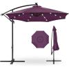imageBest Choice Products 10ft Solar LED Offset Hanging Market Patio Umbrella for Backyard Poolside Lawn and Garden wEasy Tilt Adjustment Polyester Shade 8 Ribs  TanAmethyst Purple