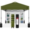 imageBest Choice Products 10x10ft Easy Pop Up Canopy wSide Wall 10 Pockets Portable Carrying Case 1Button Setup 4 Weight Bags  SandOlive Green
