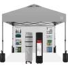 imageBest Choice Products 10x10ft Easy Pop Up Canopy wSide Wall 10 Pockets Portable Carrying Case 1Button Setup 4 Weight Bags  SandSilver