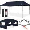 imageBest Choice Products 10x20 Party Tent Heavy Duty Waterproof Large Outdoor Event Easy Pop Up Canopy Shelter wSidewalls 1Button Setup Wheeled Case Weight Bags  WhiteNavy Blue