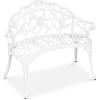 imageBest Choice Products Outdoor Bench Steel Garden Patio Porch Loveseat Furniture for Lawn Park Deck Seating wFloral Rose Accent Antique Finish  WhiteWhite