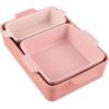 imageBest Choice Products Set of 3 Large Serving Trays Party Platters and Ceramic NonStick Bakeware For Appetizers Charcuterie Snack Dessert Casserole Sour Dough Bread Loaf  Cornflower BluePink Champagne