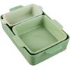 imageBest Choice Products Set of 3 Large Serving Trays Party Platters and Ceramic NonStick Bakeware For Appetizers Charcuterie Snack Dessert Casserole Sour Dough Bread Loaf  Cornflower BlueSage Green