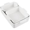 imageBest Choice Products Set of 3 Large Serving Trays Party Platters and Ceramic NonStick Bakeware For Appetizers Charcuterie Snack Dessert Casserole Sour Dough Bread Loaf  Cornflower BlueVanilla Buttercream