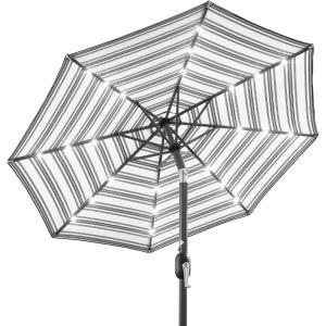 imageBest Choice Products 10ft Solar Polyester LED Lighted Patio Umbrella wTilt Adjustment and UVResistant Fabric  TanStriped Black