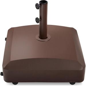 imageBest Choice Products 123lb Capacity Fillable Mobile Umbrella Base Heavy Duty Market Stand for Patio Deck Poolside w 4 Wheels 2 Locks 2 Knobs WindResistant Design  BlackBronze