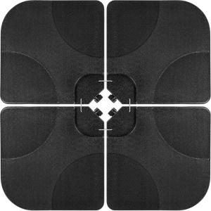 imageBest Choice Products 4Piece 155lb Capacity HeavyDuty Cantilever Offset Patio Umbrella Stand Square Base Plate Set wEasyFill Spouts for Water or Sand  BlackBlack