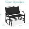 imageBest Choice Products 2Person Outdoor Patio Swing Glider Steel Bench Loveseat Rocker for Deck Porch wTextilene Fabric Steel Frame  IvoryGrayBlack