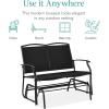 imageBest Choice Products 2Person Outdoor Patio Swing Glider Steel Bench Loveseat Rocker for Deck Porch wTextilene Fabric Steel Frame  IvoryGrayBlack