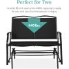 imageBest Choice Products 2Person Outdoor Patio Swing Glider Steel Bench Loveseat Rocker for Deck Porch wTextilene Fabric Steel Frame  IvoryGrayBlack