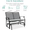 imageBest Choice Products 2Person Outdoor Patio Swing Glider Steel Bench Loveseat Rocker for Deck Porch wTextilene Fabric Steel Frame  IvoryGrayGrey