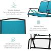 imageBest Choice Products 2Person Outdoor Patio Swing Glider Steel Bench Loveseat Rocker for Deck Porch wTextilene Fabric Steel Frame  IvoryGrayPeacock BlueBlack