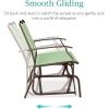 imageBest Choice Products 2Person Outdoor Patio Swing Glider Steel Bench Loveseat Rocker for Deck Porch wTextilene Fabric Steel Frame  IvoryGraySage GreenBrown