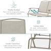 imageBest Choice Products 2Person Outdoor Patio Swing Glider Steel Bench Loveseat Rocker for Deck Porch wTextilene Fabric Steel Frame  IvoryGrayTaupe