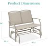 imageBest Choice Products 2Person Outdoor Patio Swing Glider Steel Bench Loveseat Rocker for Deck Porch wTextilene Fabric Steel Frame  IvoryGrayTaupe