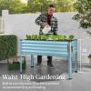 imageBest Choice Products 48x24x30in Galvanized Raised Garden Bed Metal Elevated Planter Box Vegetable Garden for Backyard Patio Balcony  Dark GreenMist Blue