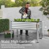 imageBest Choice Products 48x24x30in Galvanized Raised Garden Bed Metal Elevated Planter Box Vegetable Garden for Backyard Patio Balcony  Dark GreenSilver