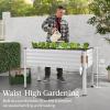 imageBest Choice Products 48x24x30in Galvanized Raised Garden Bed Metal Elevated Planter Box Vegetable Garden for Backyard Patio Balcony  Dark GreenWhite