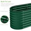 imageBest Choice Products 4x2x2ft Outdoor Metal Raised Garden Bed Oval Deep Root Planter Box for Vegetables Flowers Herbs and Succulents w 101 Gallon Capacity Rubber Edge Guard  CharcoalDark Green