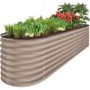 imageBest Choice Products 4x2x2ft Outdoor Metal Raised Garden Bed Oval Deep Root Planter Box for Vegetables Flowers Herbs and Succulents w 101 Gallon Capacity Rubber Edge Guard  CharcoalTaupe
