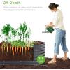 imageBest Choice Products 4x2x2ft Outdoor Metal Raised Garden Bed Oval Deep Root Planter Box for Vegetables Flowers Herbs and Succulents w 101 Gallon Capacity Rubber Edge Guard  CharcoalCharcoal
