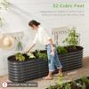 imageBest Choice Products 4x2x2ft Outdoor Metal Raised Garden Bed Oval Deep Root Planter Box for Vegetables Flowers Herbs and Succulents w 101 Gallon Capacity Rubber Edge Guard  CharcoalTaupe