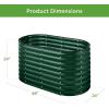 imageBest Choice Products 4x2x2ft Outdoor Metal Raised Garden Bed Oval Deep Root Planter Box for Vegetables Flowers Herbs and Succulents w 101 Gallon Capacity Rubber Edge Guard  CharcoalDark Green